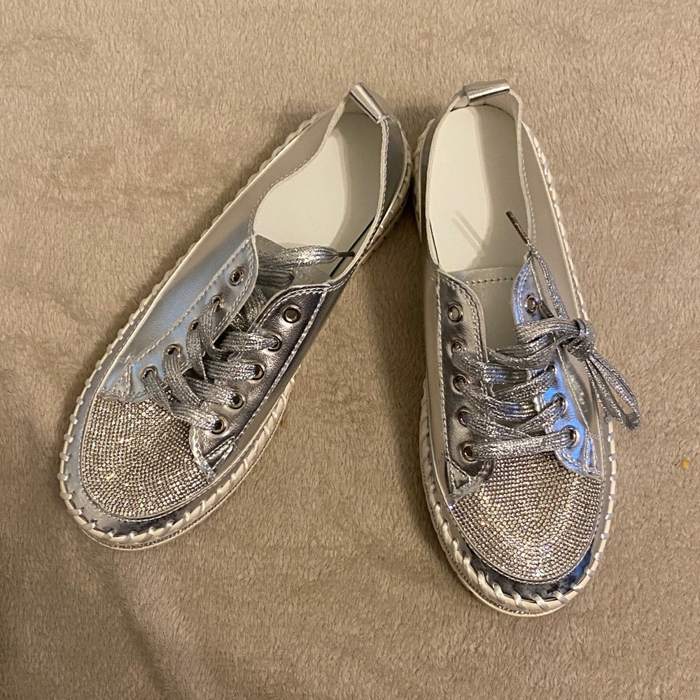 Sparkly Silver Sneakers sz 40/41
